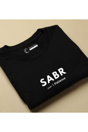 Men's Half Sleeves Printed Tshirt- Sabr- Black