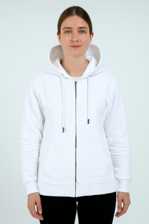 Premium Zipper Jacket- White